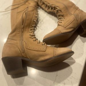 Free people Jeffrey Campbell knee high boots. Light brown in great shape.